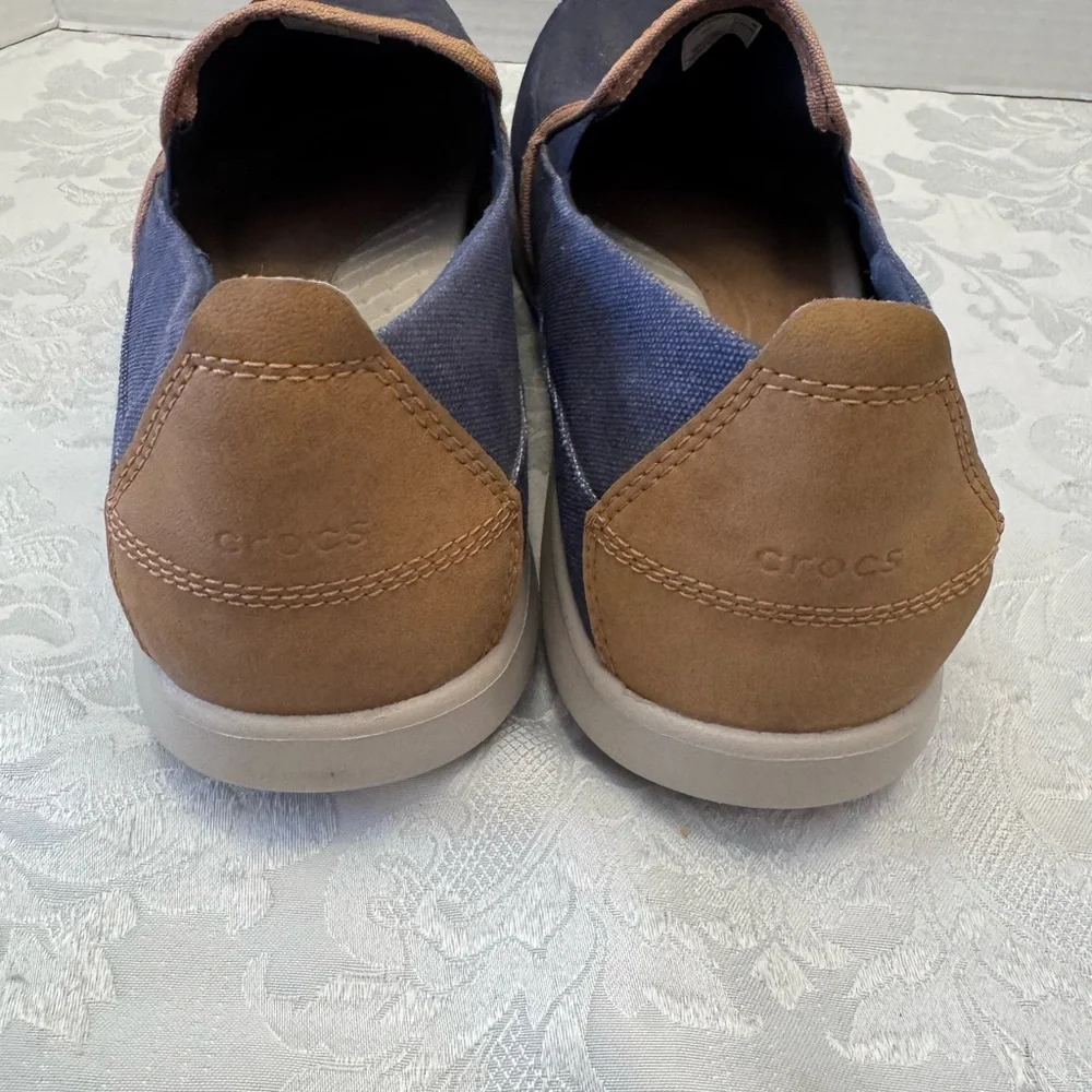 Crocs Santa Cruz Navy Men’s 13 Loafer Comfort‎ Casual Shoes Beach Fish Coastal